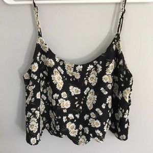 LA Hearts Daisy Crop Top with Scallops